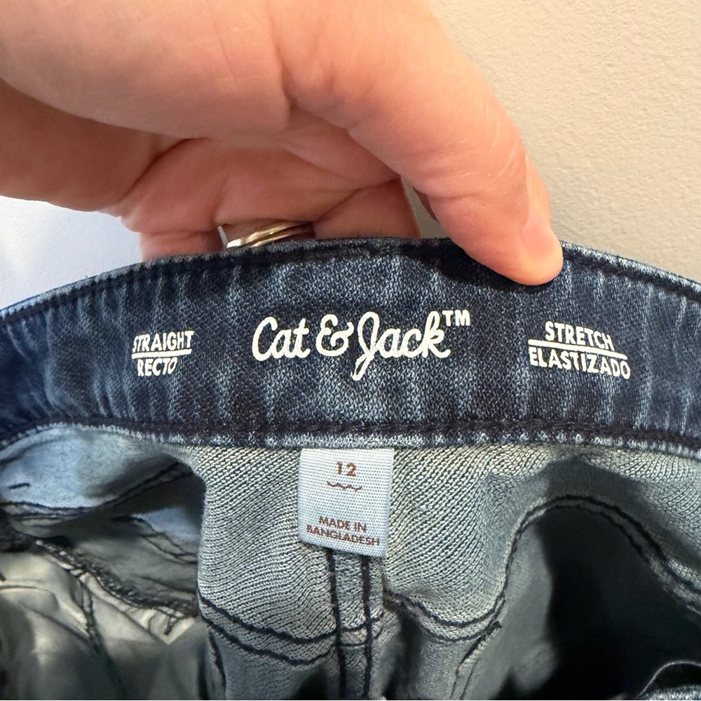 Cat and Jack Boys Dark Blue Straight-Leg Jeans - Picture 2 of 4